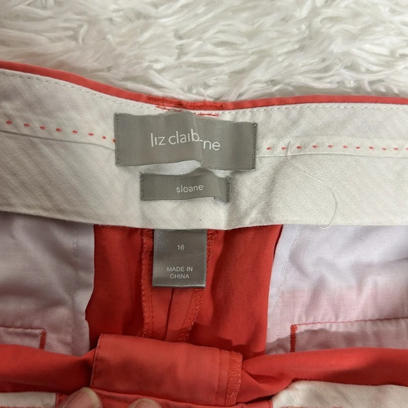 Liz Claiborne Sloane Bermuda Shorts Melon Color Sz16 - Picture 3 of 8